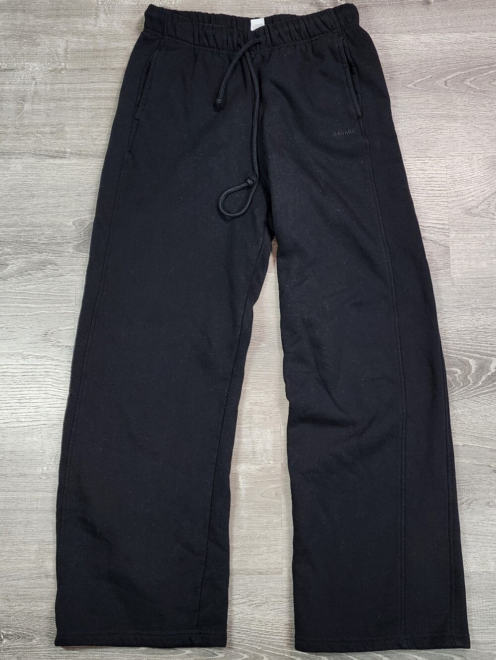GARAGE Black Wide Leg Baggy Fleece Sweatpants Women's Medium